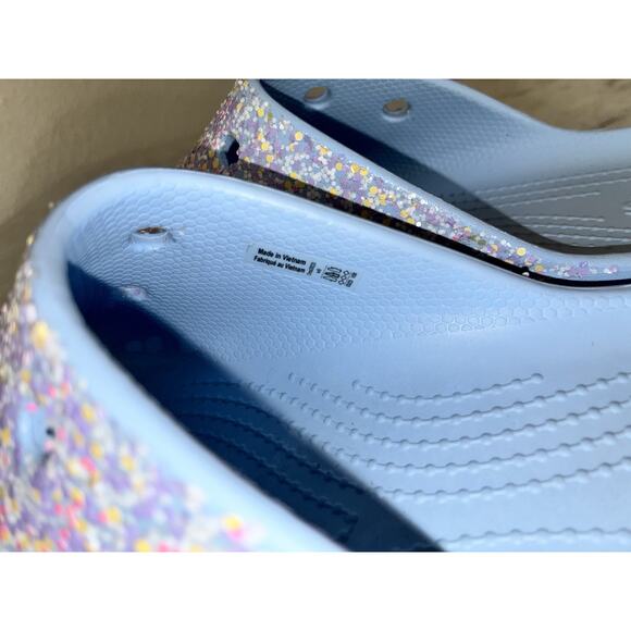 Crocs Women’s 9 Platform Slip On Moon Jelly Blue Glitter Excellent - Picture 11 of 14